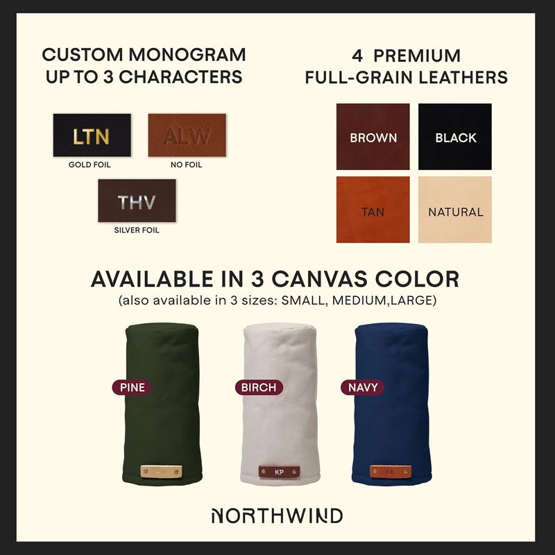 NORTHWIND Personalized Premium Canvas Golf Headcovers – Monogrammed Golf Club Covers with Full-Grain Leather Patch & Faux-Shearling Lining – Handmade in The USA - Image 2